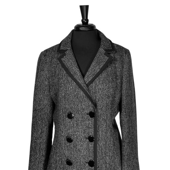 Banana Republic Women's Jacket 14 Gray Wool Blend Double Breasted Work Career - Picture 6 of 11